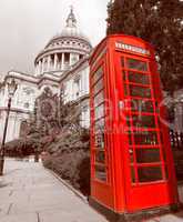 Retro look London telephone box