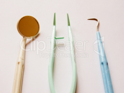 Retro look Dentist tools