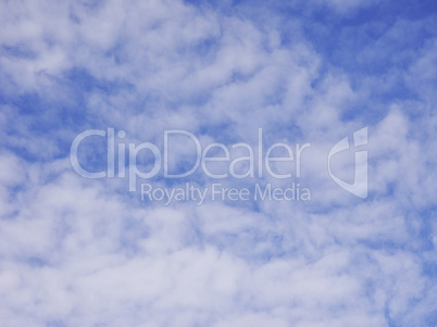 Retro look Blue sky with clouds background