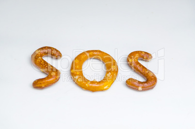 Salzgebäck Buchstaben SOS