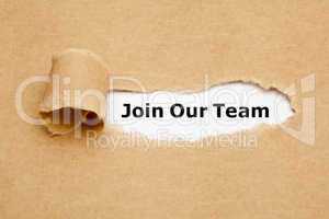 Join Our Team Torn Paper Concept