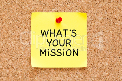 What is Your Mission Sticky Note