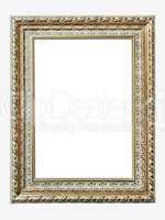 gold-patterned frame for a picture isolated on a white backgroun
