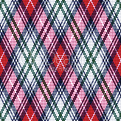 Rhombic tartan seamless texture in red and light grey hues