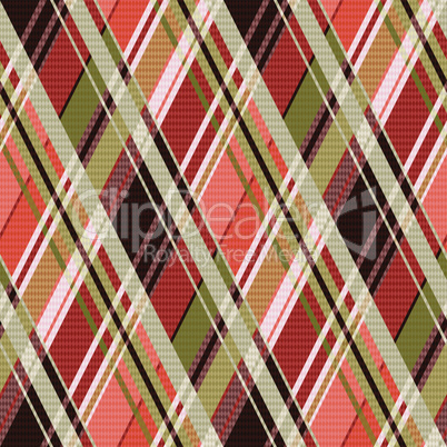 Rhombic tartan fabric seamless texture in warm colors