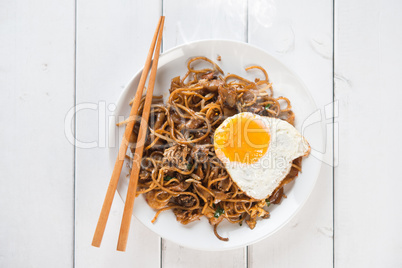 Stir fried Char Kuey Teow noodles