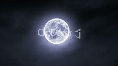 Clouds over Moon Close up
