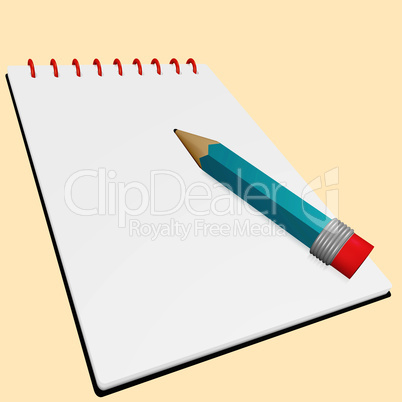 Writing pad with pencil