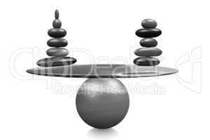 With stones equilibrium through balance