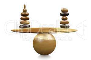 With stones equilibrium through balance