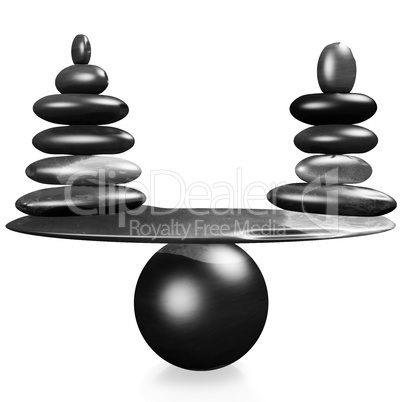 With stones equilibrium through balance