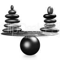 With stones equilibrium through balance