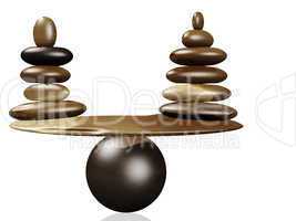 With stones equilibrium through balance