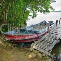 motorboat at the dock