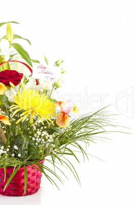 Basket with flowers for Mothers Day