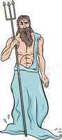 greek god poseidon cartoon illustration