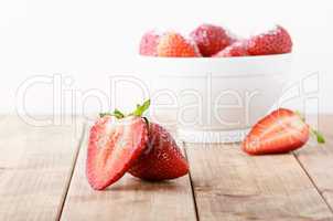 Juicy fresh cut strawberries