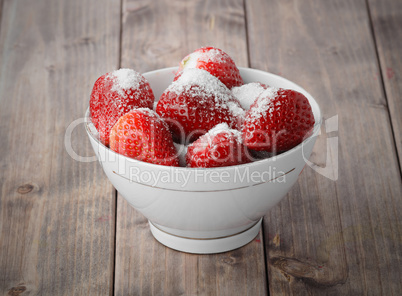 strawberries sprinkled with sugar