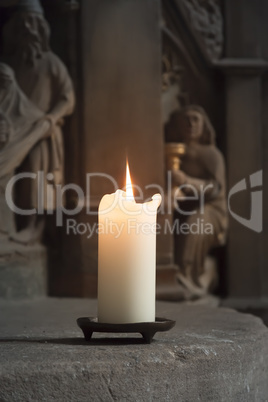 candle in a church