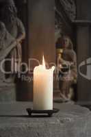 candle in a church