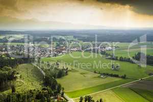 panoramic aerial view Bavaria