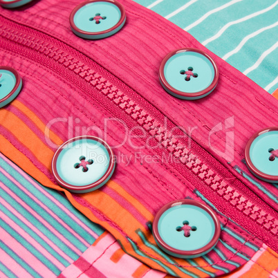 Close up zipper and button