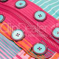 Close up zipper and button