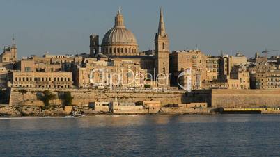 The view on Valletta in sunset, Sliema, Malta