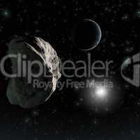 Digital 3D Illustration of a Space Scene