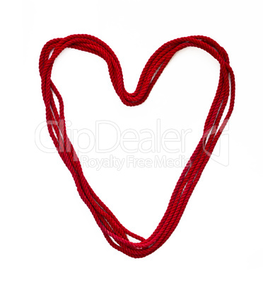 heart from red rope