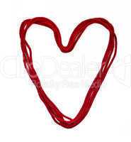 heart from red rope