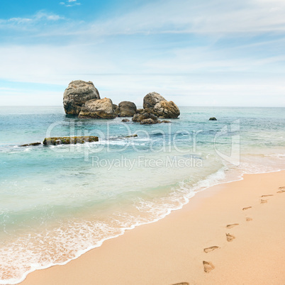 large rock in the ocean