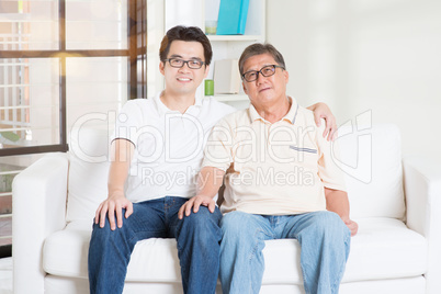 Senior father and son