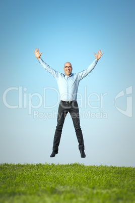 happy jumping man