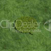conversation bubble create by tree with grass background