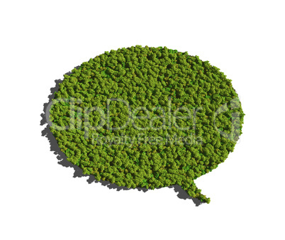 conversation bubble create by tree white background
