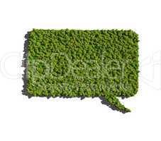 conversation bubble rectangle create by tree white background