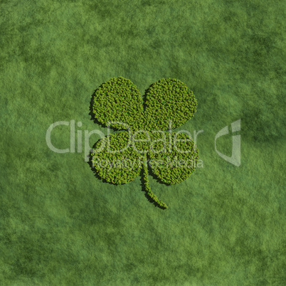 Four leaf clover create by tree with grass background