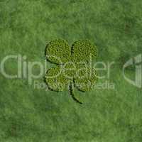 Four leaf clover create by tree with grass background