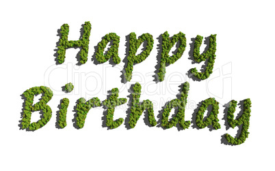 happy birthday create by tree with white background