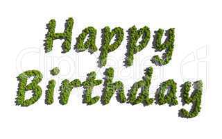 happy birthday create by tree with white background