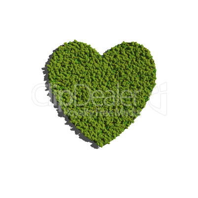 heart create by tree with white background