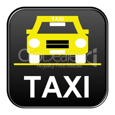 Schwarzer isolierter Button mit Symbol: Taxi