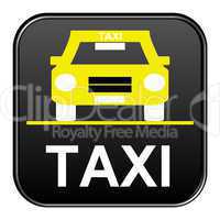 Schwarzer isolierter Button mit Symbol: Taxi