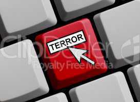 Computer Tastatur mit Mauspfeil: Terror