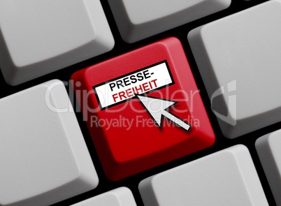 Computer Tastatur mit Mauspfeil: Pressefreiheit