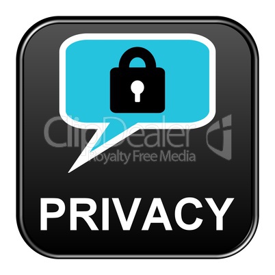 Schwarzer freigestellter Button - Privacy
