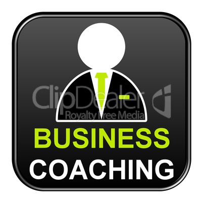 Schwarzer freigestellter Button - Business Coaching