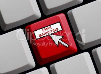 Computer Tastatur mit Mauspfeil: Email Marketing