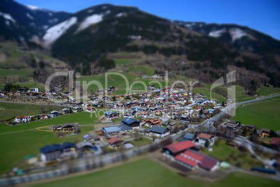 Tilt Shift Aufnahme, Alpen, Österreich